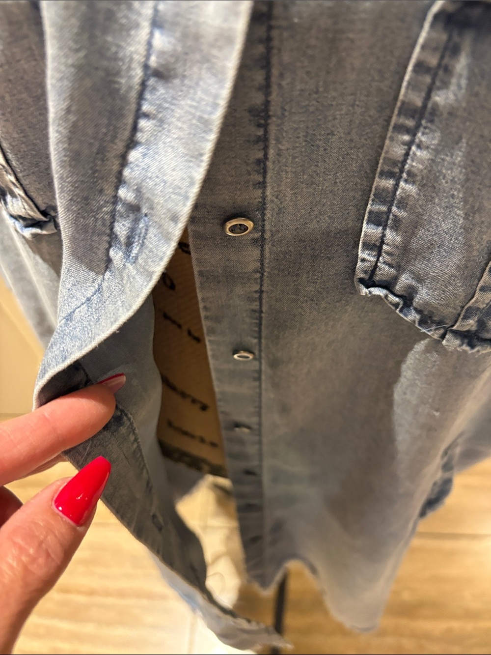 Light Blue Denim Shirt Dress - Brand: - Picture 5 of 10